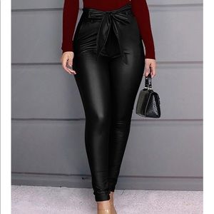 Faux leather pants